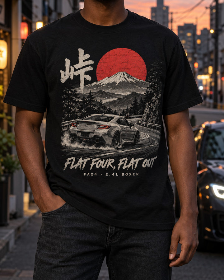 Toyota GR86 ZN8 Touge Night Shirt, FA24 Boxer print T-Shirt Black worn hero