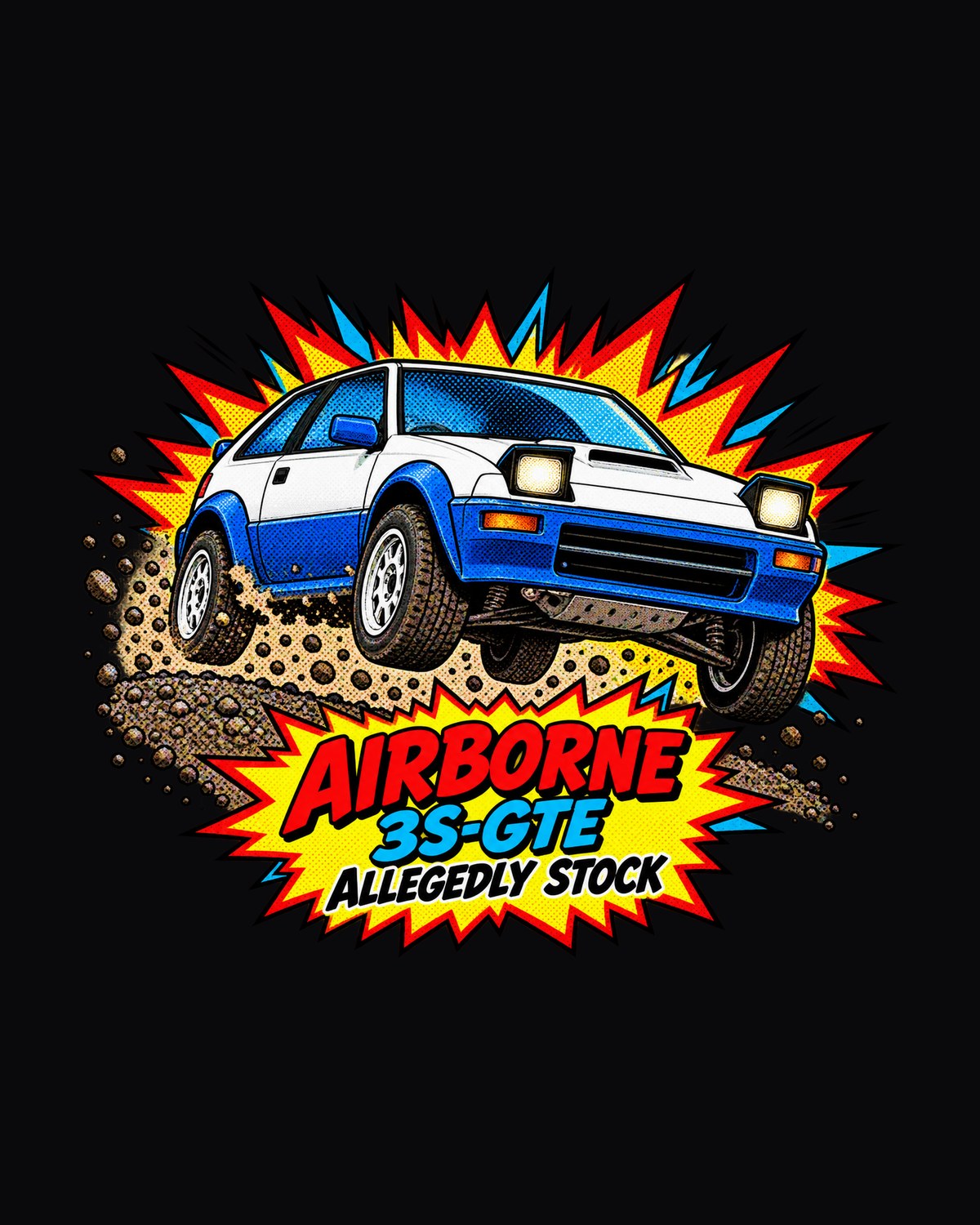 Toyota Celica GT-Four ST165 Gravel Jump Pop Art Shirt design only