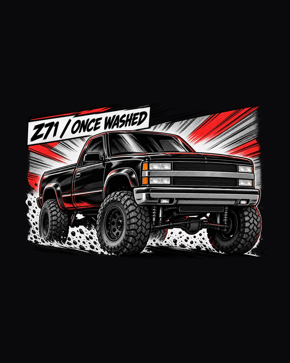 Chevrolet K1500 Z71 OBS Manga Panel Shirt, 1988-98 GMT400 Tee design only