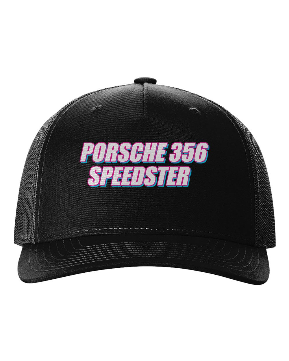 black hat front view with car name