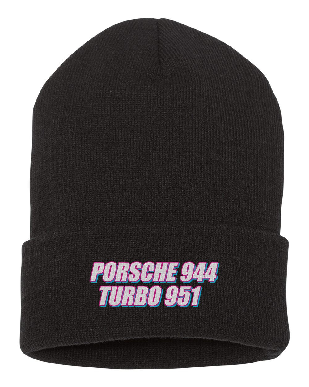 Porsche 944 Turbo 951 black beanie front view with car name