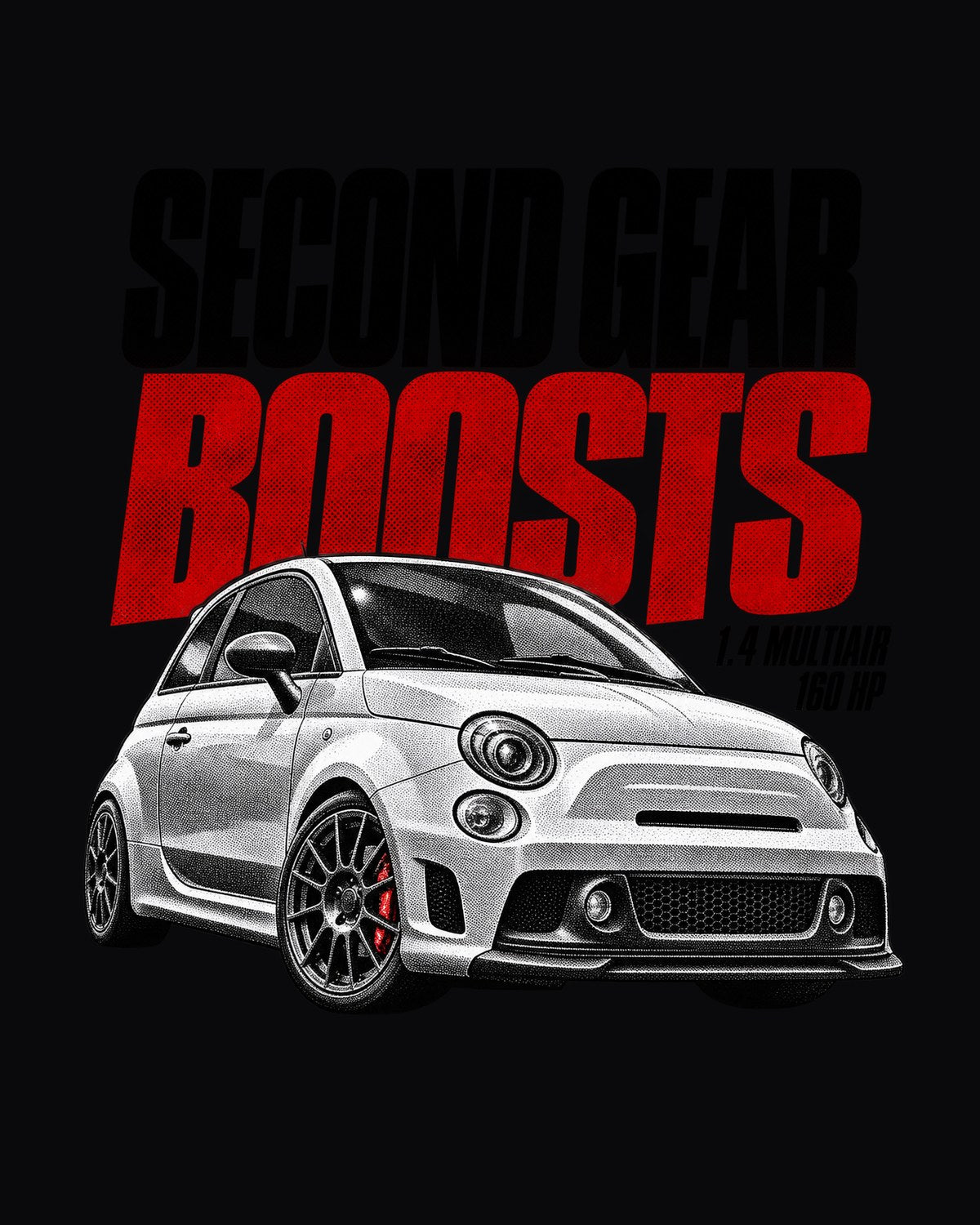 Fiat 500 Abarth 1.4 MultiAir Halftone Statement Shirt, 160 HP design only