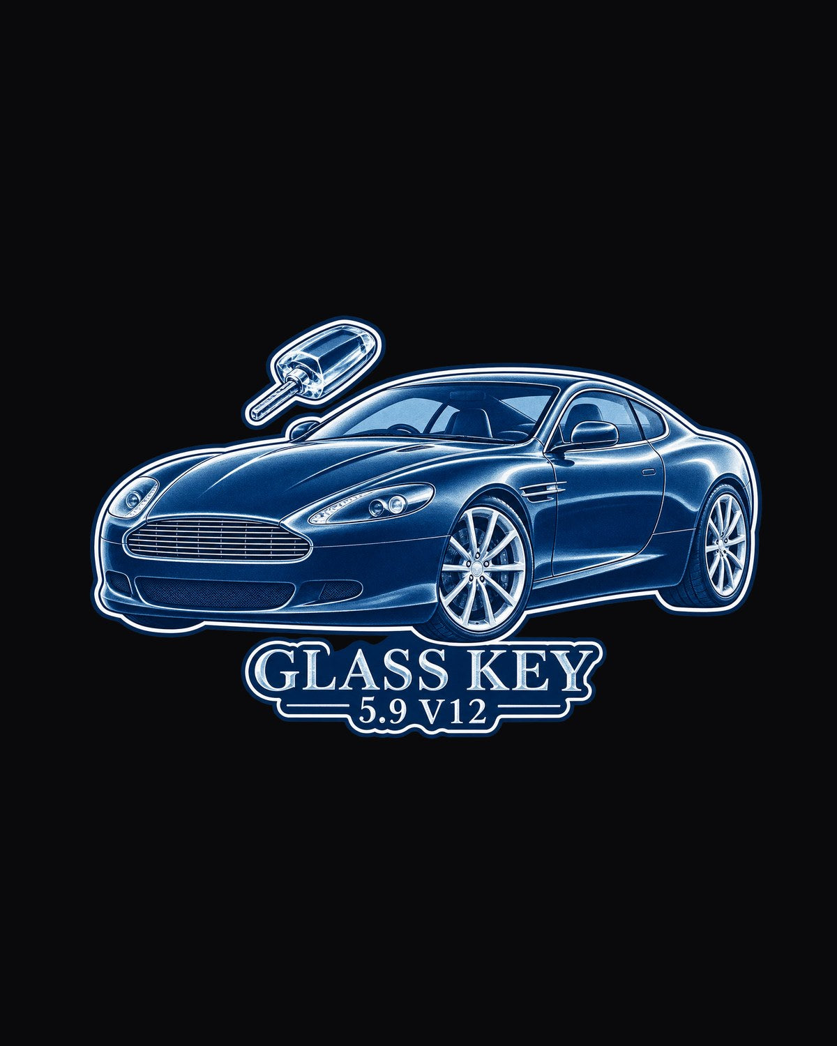 Aston Martin V8 Vantage Anime Rain Touge Cel Shirt design only