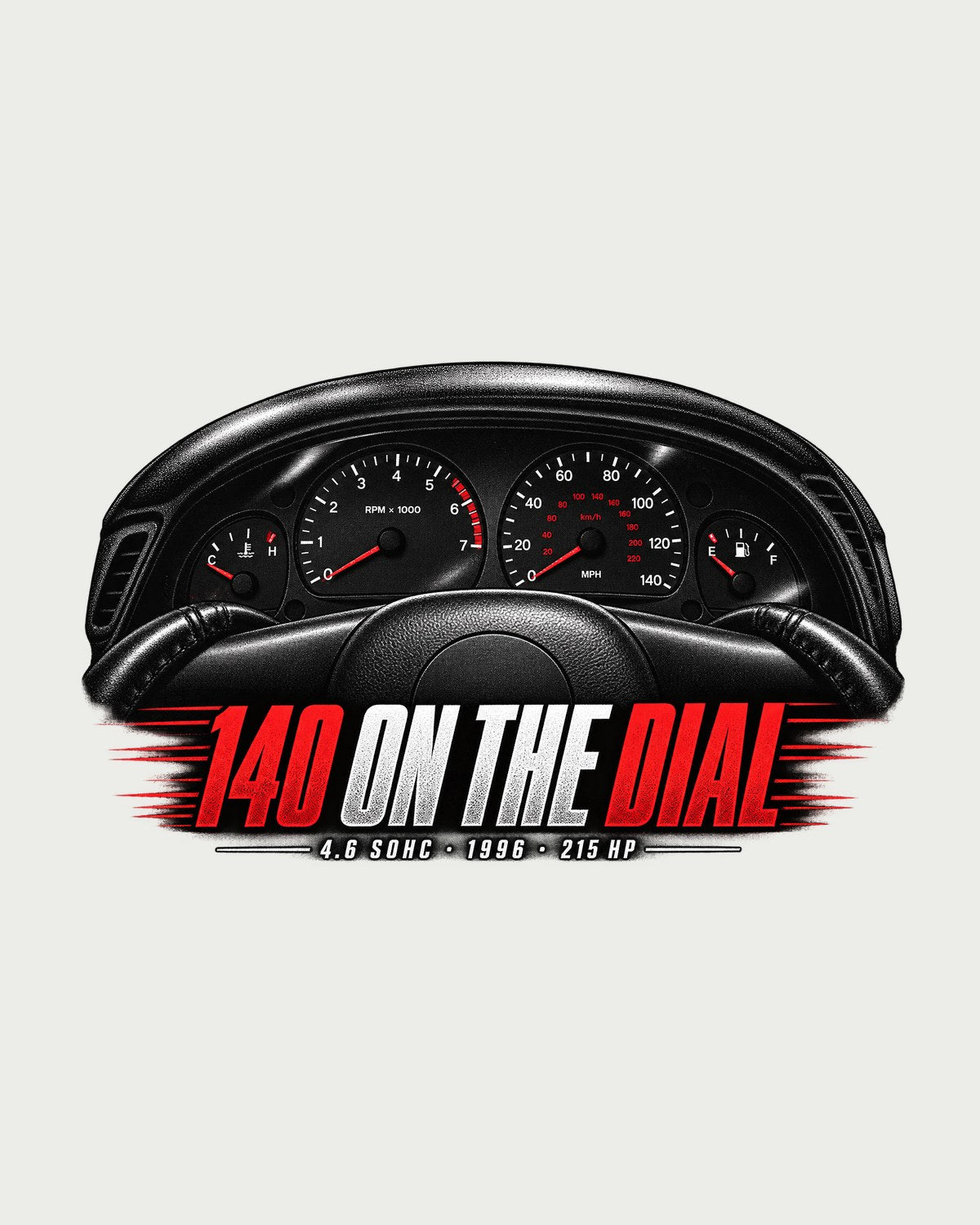 SN95 Mustang GT Gauge Cluster Tee, 4.6 SOHC 1996 design only
