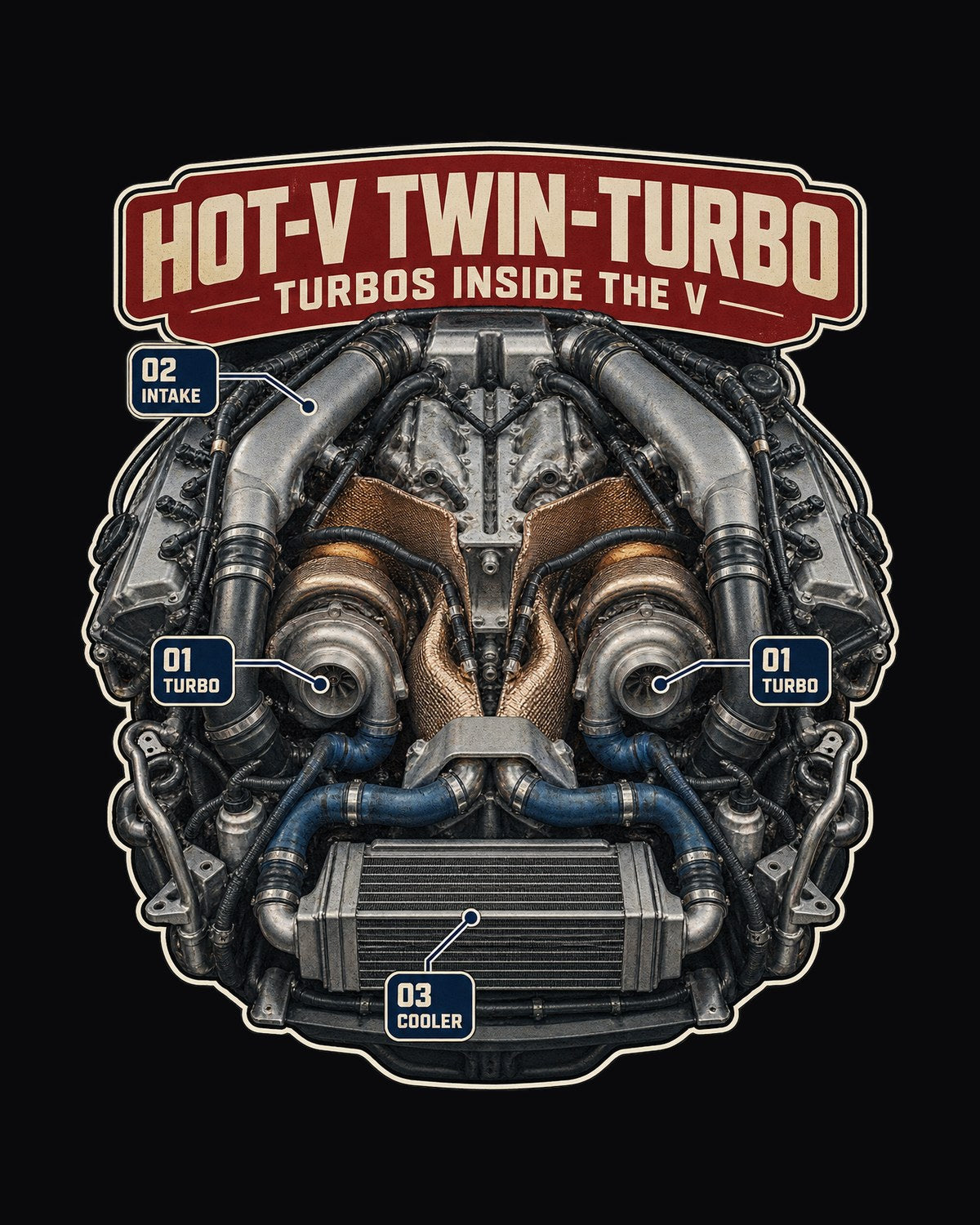 Audi RS6 Avant C8 Hot-V Twin-Turbo Engine Poster Shirt design only