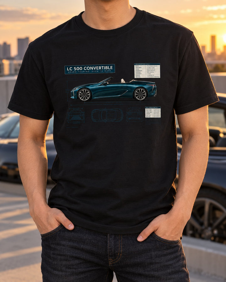 Lexus RC F Dimension Blueprint Shirt, 2UR-GSE, 467 HP T-Shirt Black worn hero