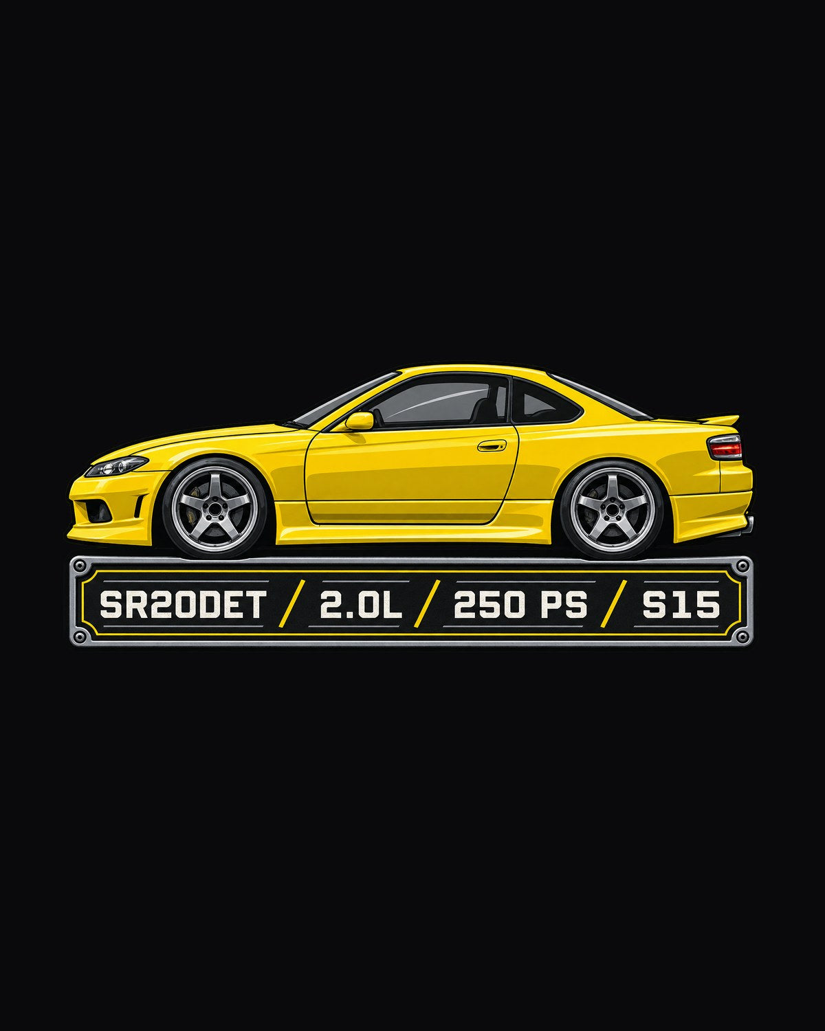 Nissan Silvia S15 SR20DET Spec Sheet Data Plate Shirt design only