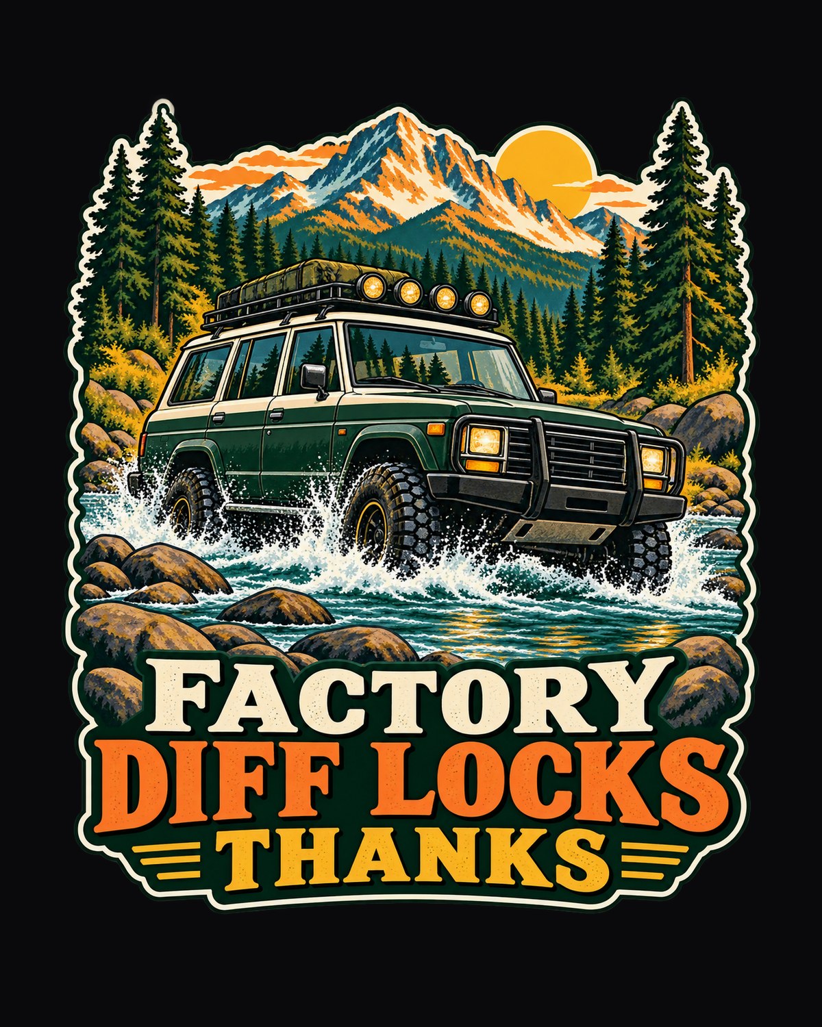 Land Cruiser FZJ80 Retro National Park Poster Tee, Offroad Gift design only
