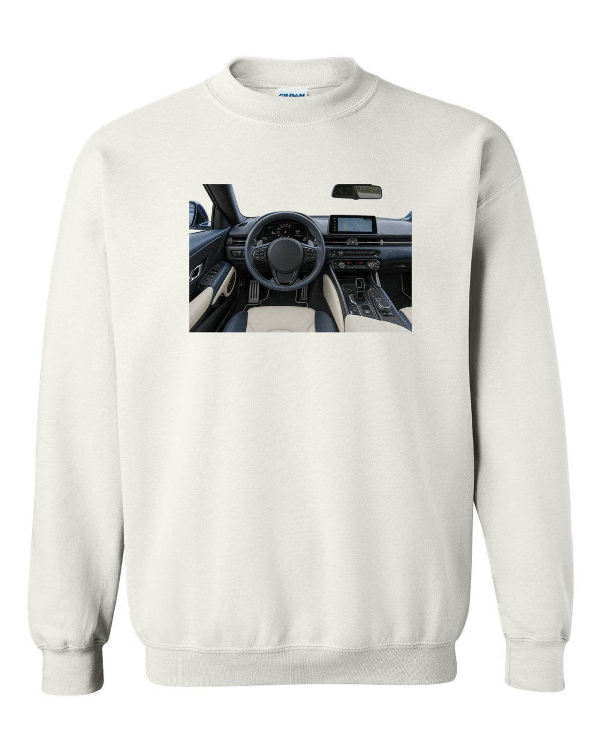 Toyota GR86 ZN8 dimension blueprint in signal red with FA24 boxer callouts white crewneck front view with the design