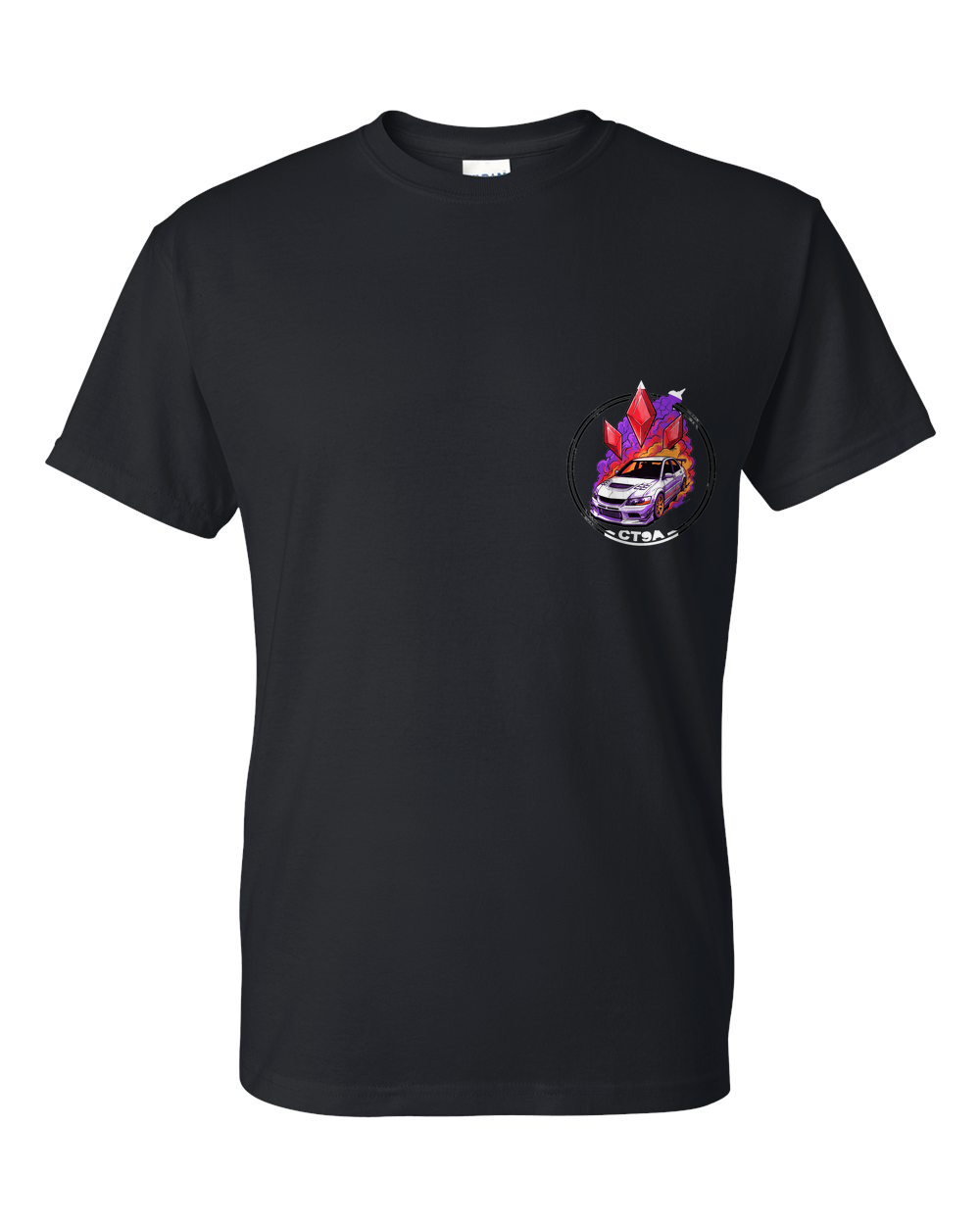 Mitsubishi Lancer Evolution IX Diamonds T-Shirt — Black front emblem