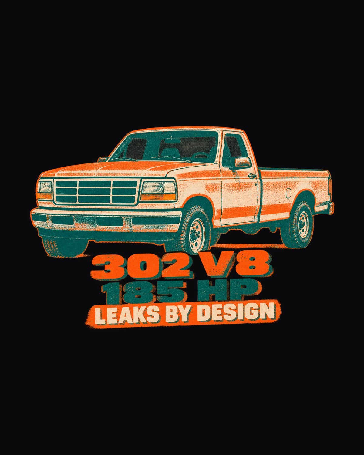 1992-97 Ford F-150 OBS Tailgate Mud Run Riso Shirt design only