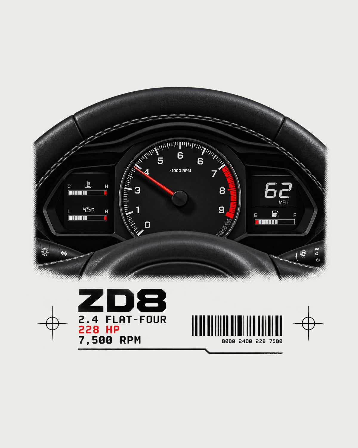 Subaru BRZ ZD8 Cockpit Gauge Graphic Tee, Car Guy Gift design only