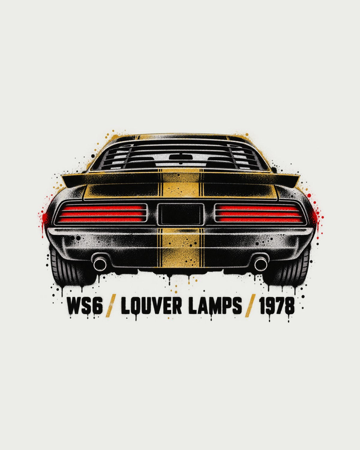1978 Pontiac Firebird Formula WS6 Rear Stencil print Shirt design only