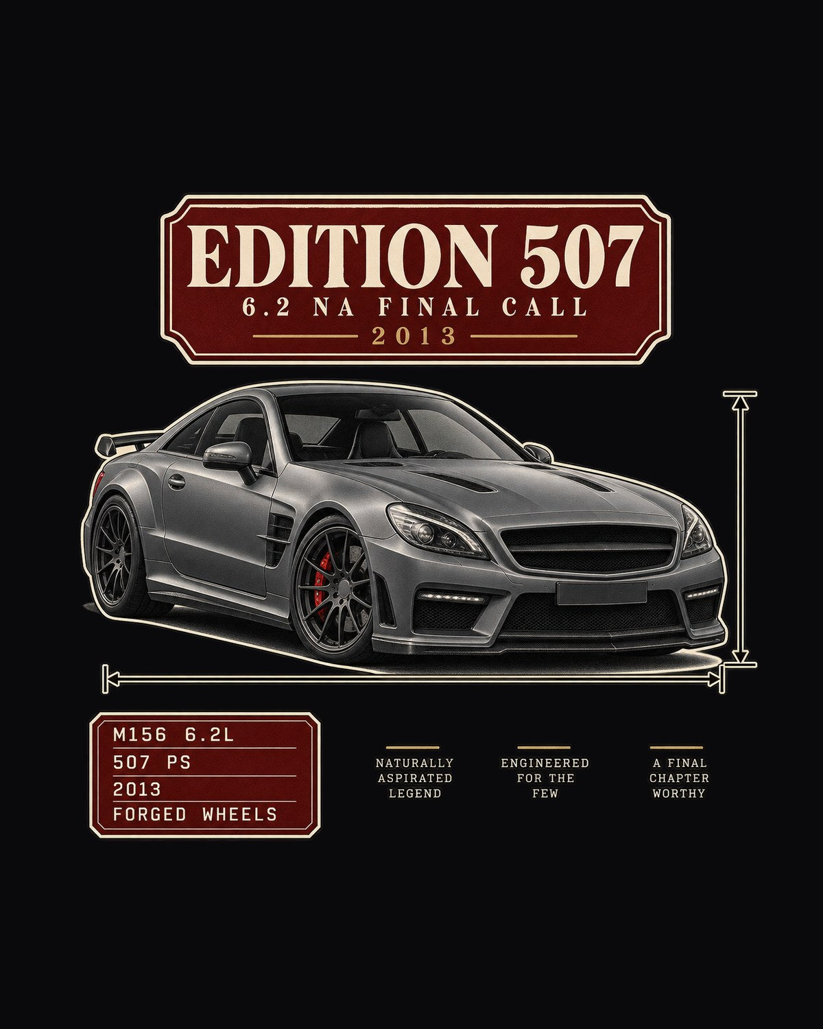 C204 Mercedes-AMG C63 Edition 507 Archive Panel Tee, Car Show Shirt design only