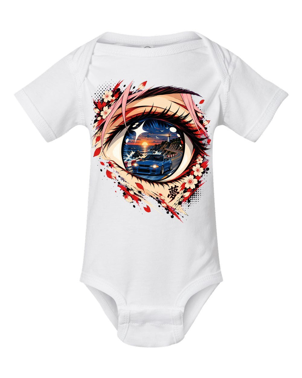 Subaru BRZ Anime Girl Baby Onesie White front