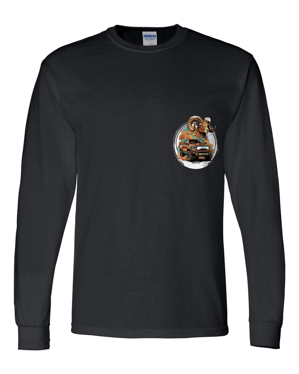 Ram TRX Bighorn Long Sleeve T-Shirt — Black front emblem