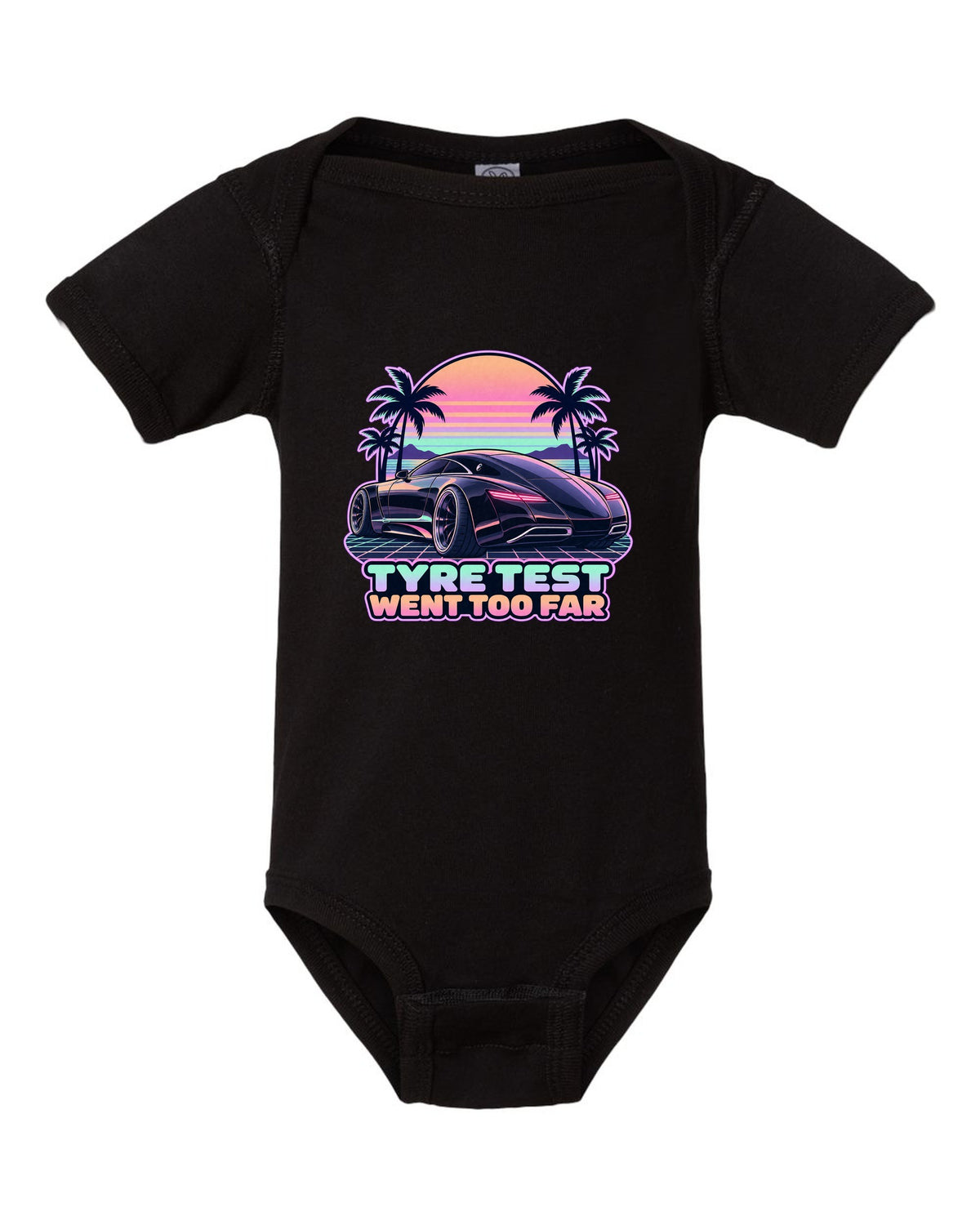 Isometric exploded V12 engine diagram for the Maybach 57 S W240 on a shirt back black baby onesie front view with the design