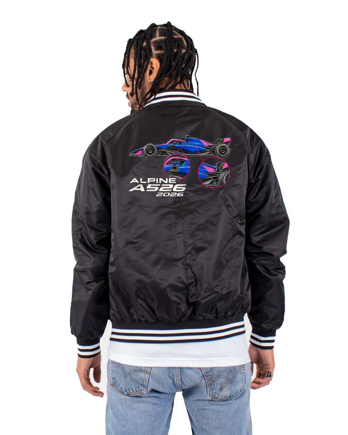 Alpine A526 F1 2026 Sidepod Sections Shirt, Formula 1 Fan Tee Bomber Jacket Black back