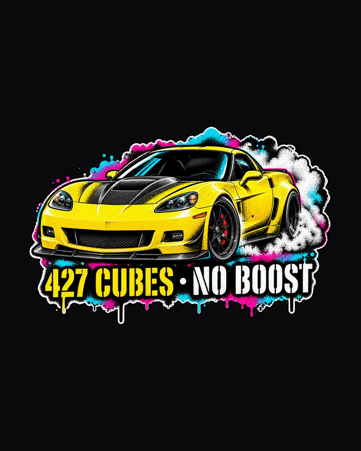 Corvette C6 Z06 Stencil Street Art Shirt, 427 No Boost design only