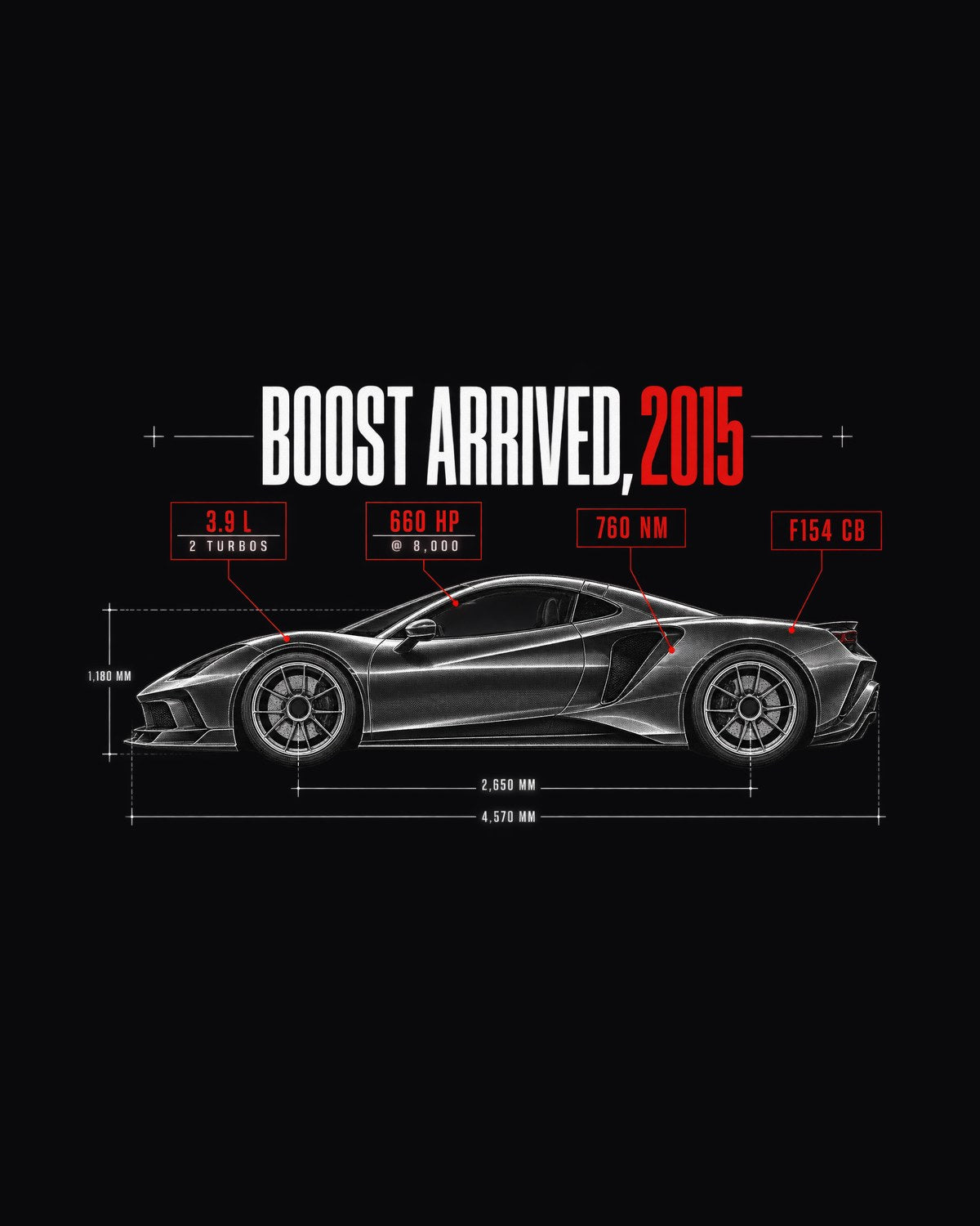 Ferrari 488 GTB F154 CB Boost Arrived 2015 Spec Poster Shirt design only