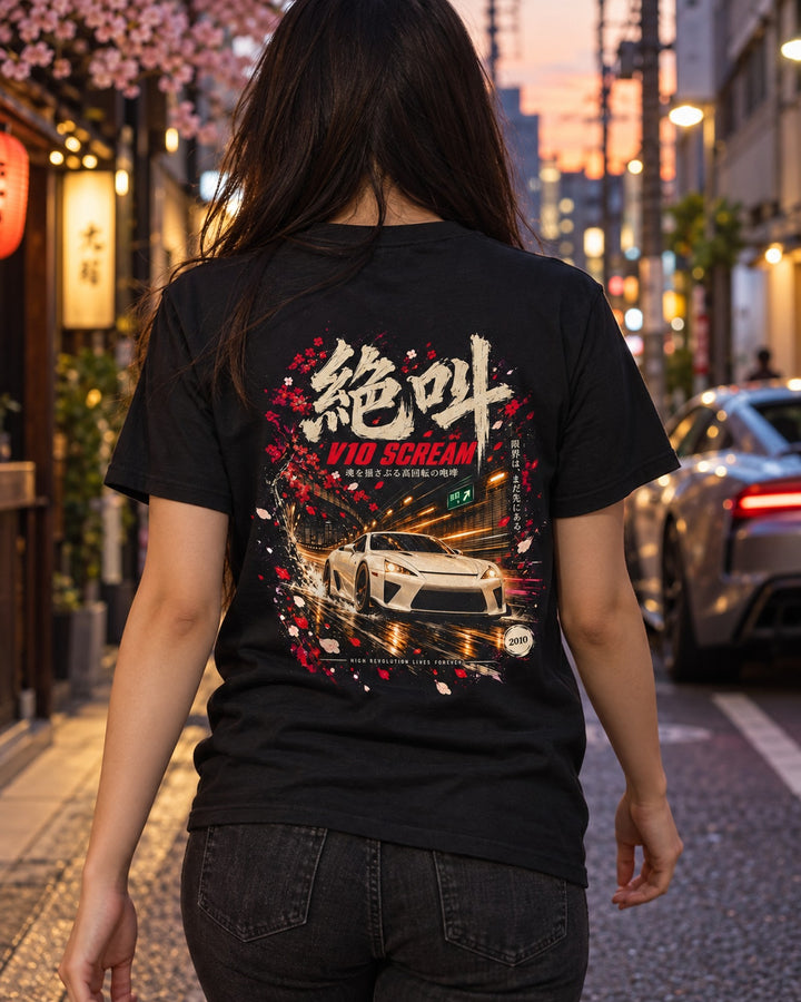 Lexus LFA V10 Scream Shirt, Hoodie & More T-Shirt Black worn hero
