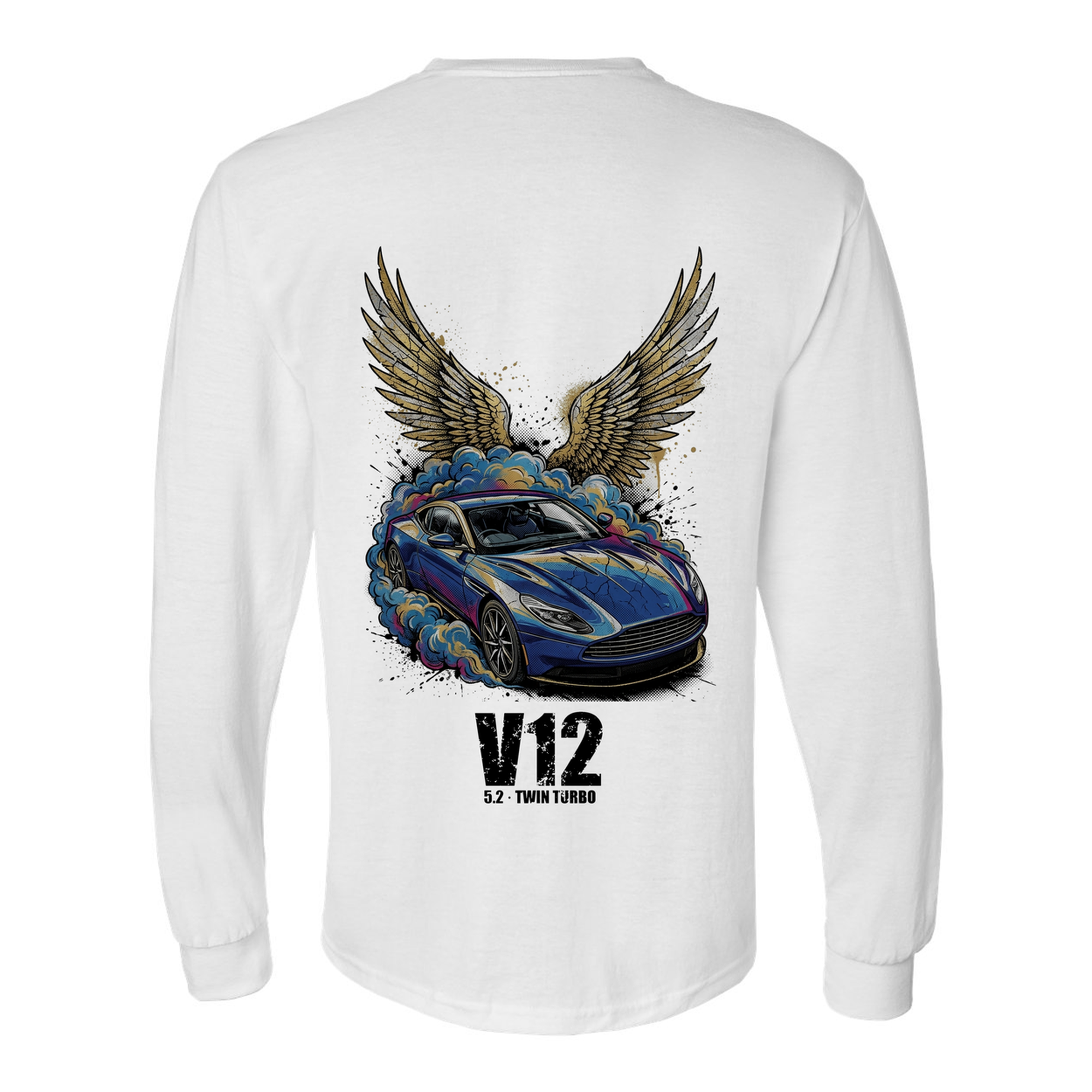 Aston Martin DB11 Wings Long Sleeve T-Shirt — White back