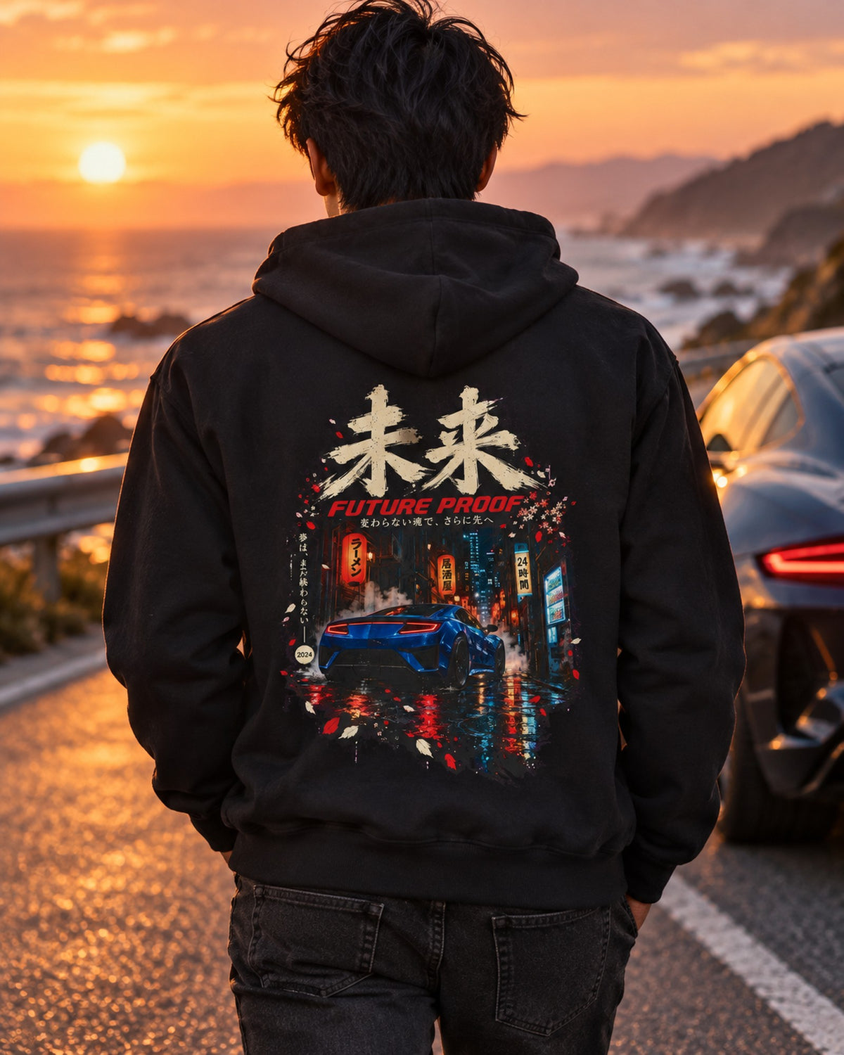 Acura NSX NC1 Future Proof Shirt, Hoodie & More Zip Hoodie Black worn hero