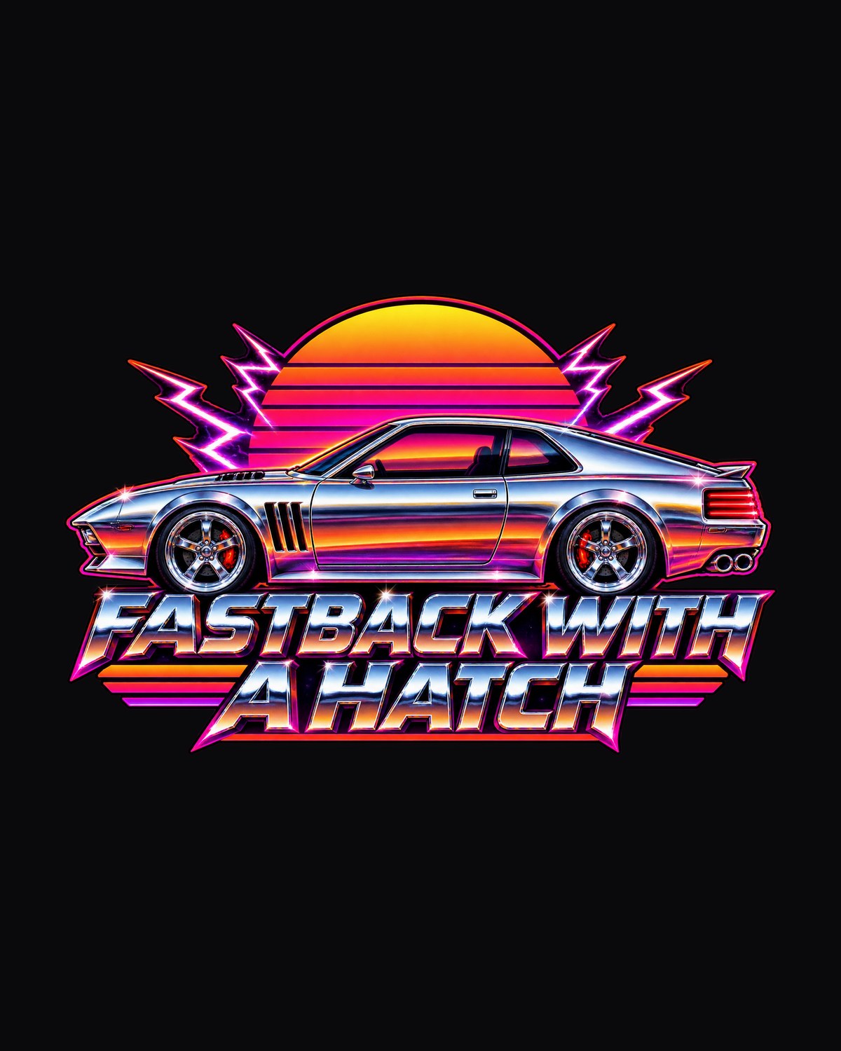 Kia Stinger GT CK Airbrush Chrome Sunset Fastback Tee design only