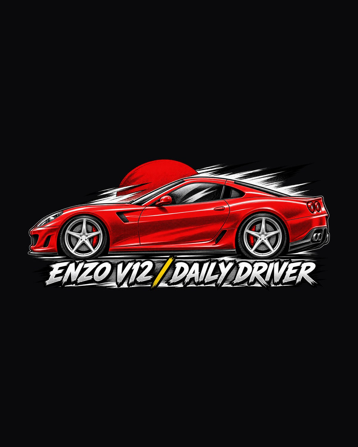 Ferrari 599 GTB Retro Manga Halftone Shirt, V12 Daily Driver design only