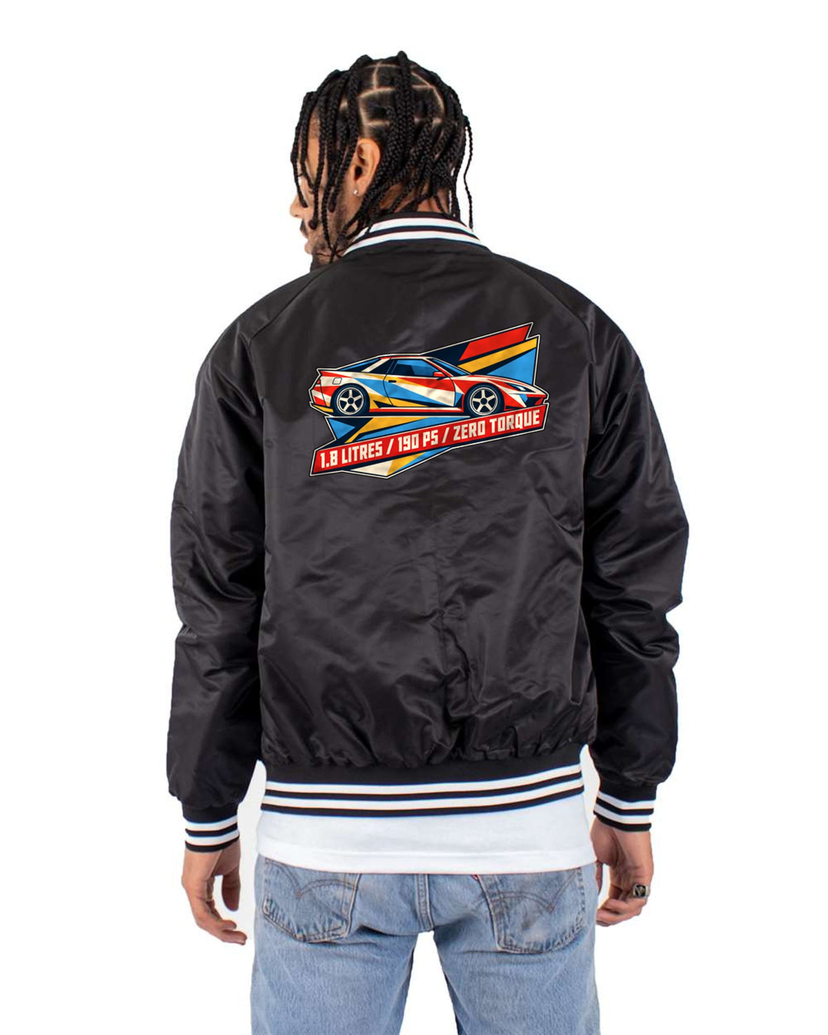 Toyota Celica ZZT231 Origami Constructivist Poster Shirt, 190 PS Bomber Jacket Black back