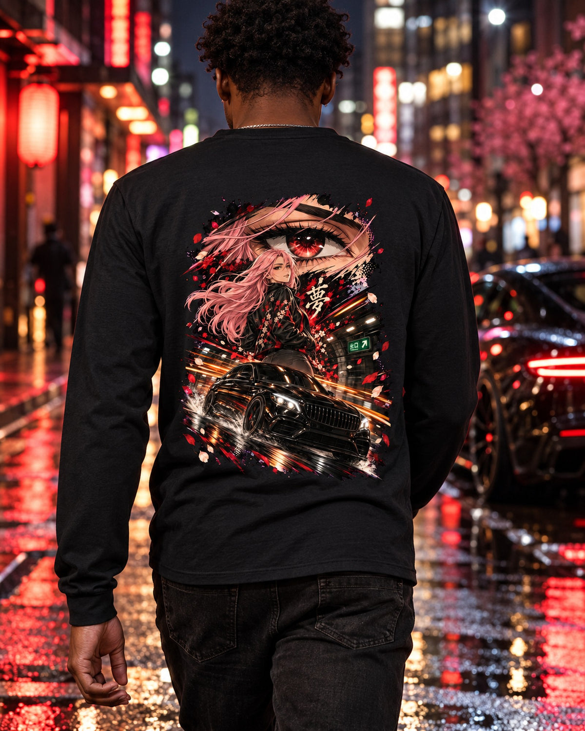 Mercedes-AMG C63 Anime Girl Shirt, Hoodie & More Long Sleeve Black worn hero