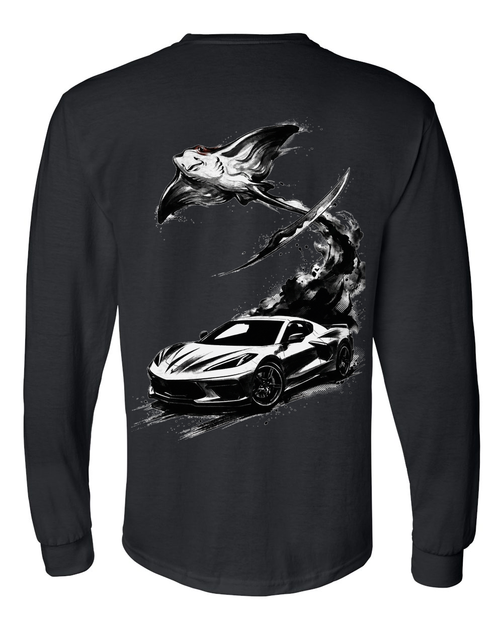 Stingray Blade Long Sleeve T-Shirt Black back