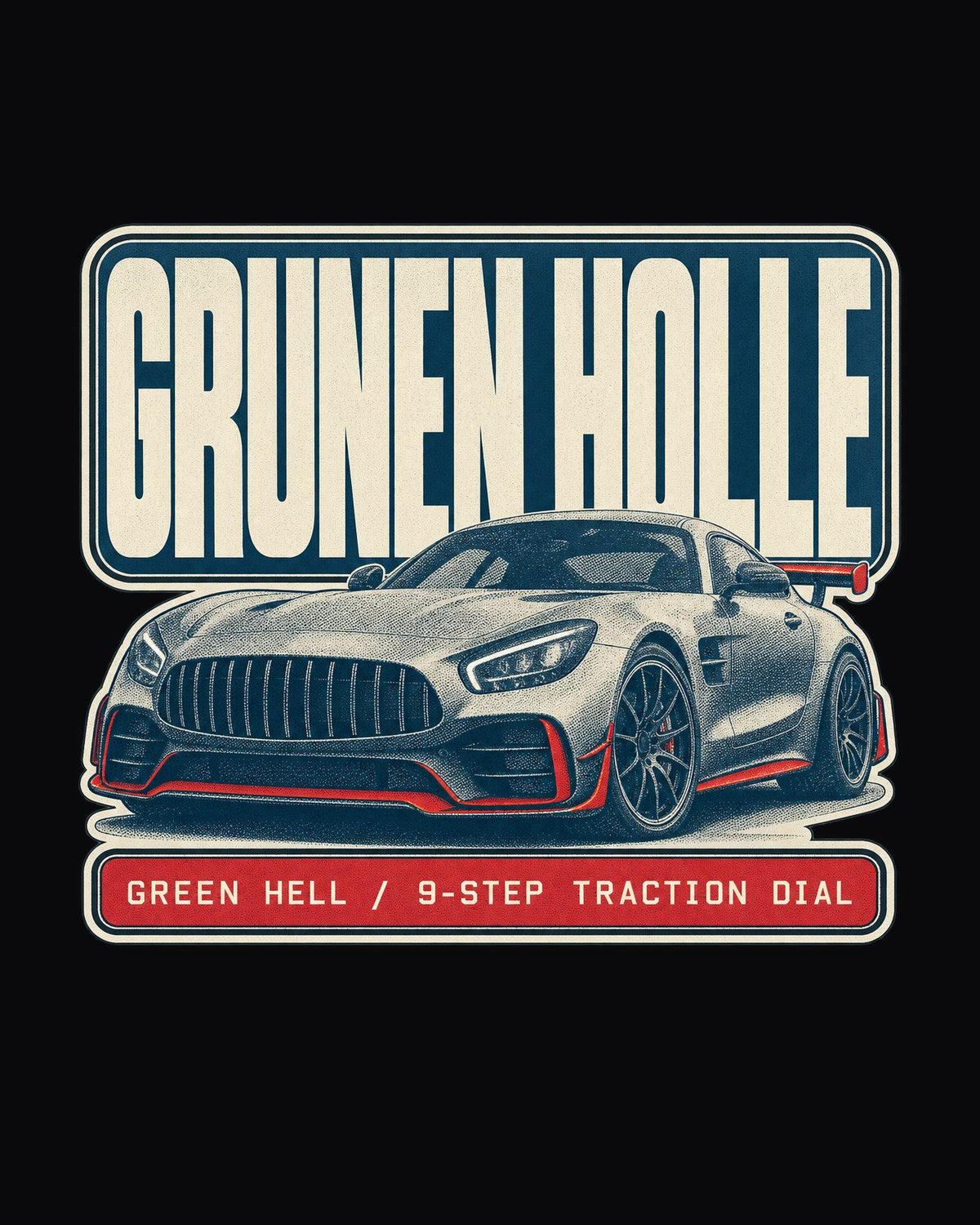 Mercedes-AMG GT R C190 Green Hell Halftone Statement Shirt design only