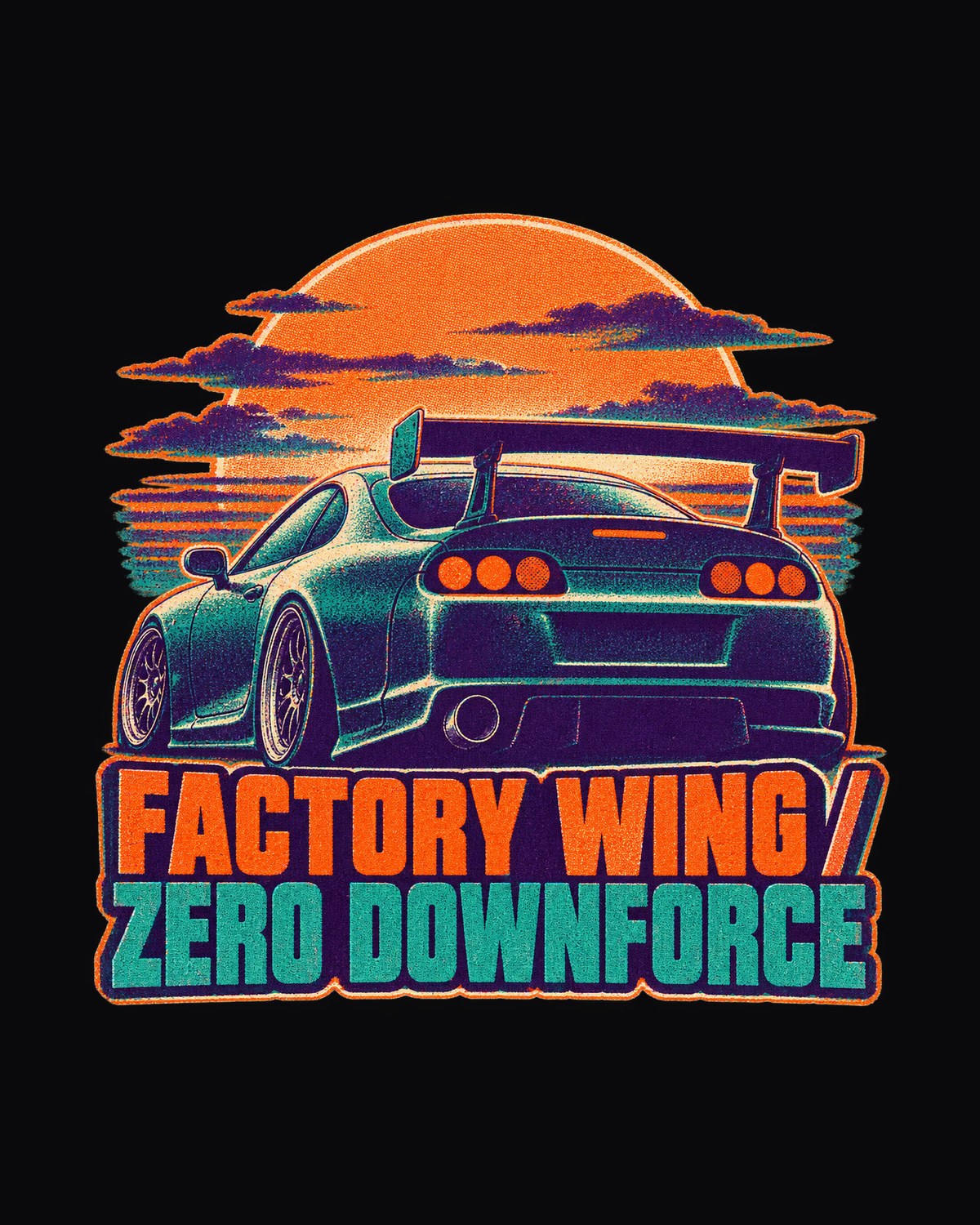 Toyota Supra A80 JZA80 Risograph Dusk Wing Shirt, Car Guy Tee design only