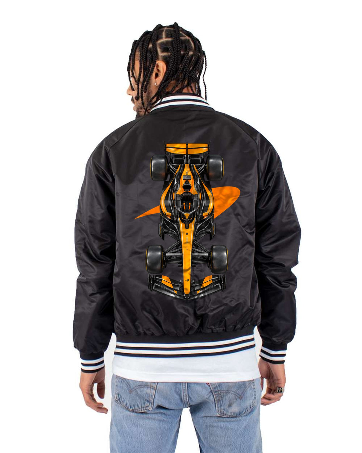 Mclaren MCL40 2026 F1 Overhead Poster Shirt, Formula 1 Tee, Design 22 Bomber Jacket Black back