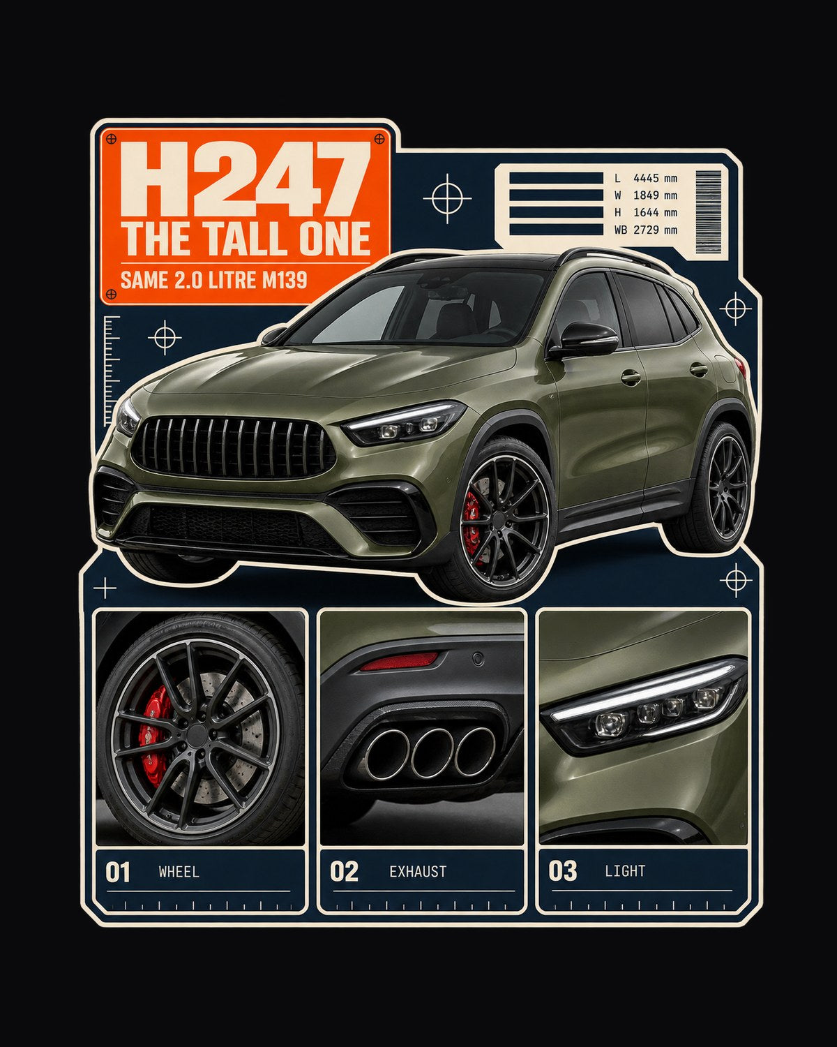 Mercedes-AMG GLA 45 S H247 Dossier Panel Shirt design only