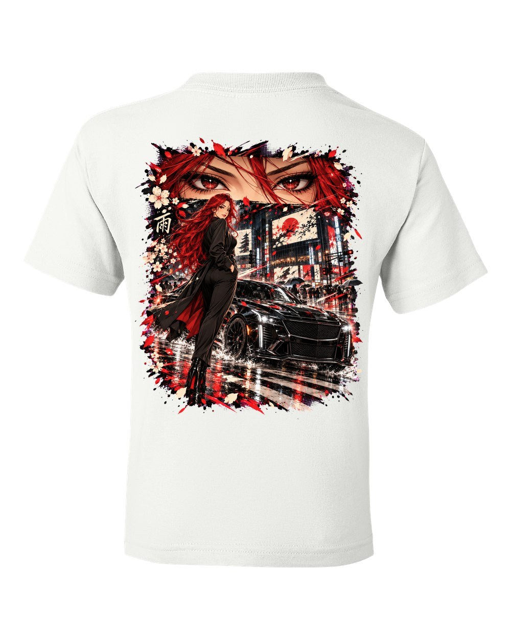 Cadillac CT5-V Blackwing Anime Girl Kids Tee White back