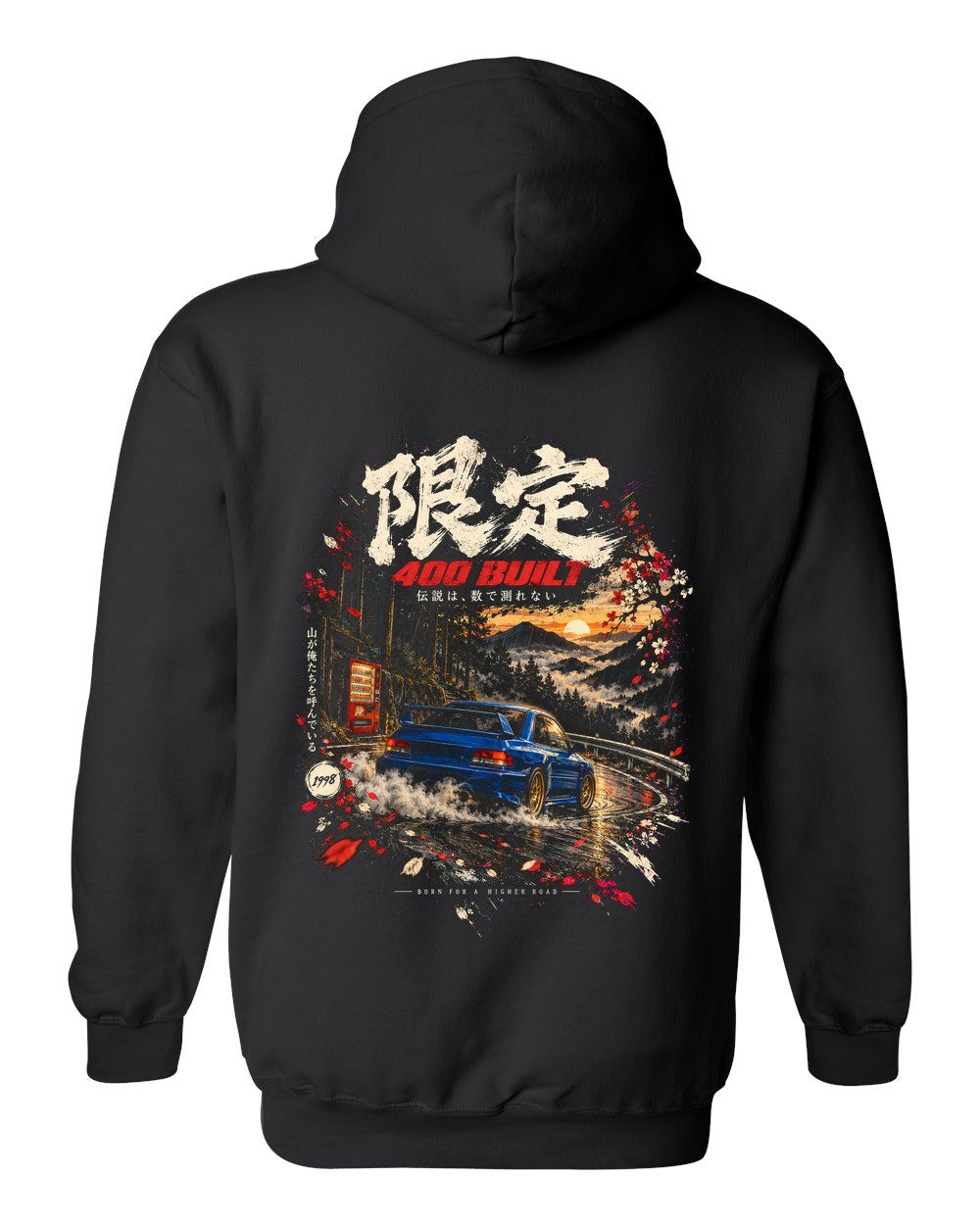 Subaru Impreza 22B Pull Over Hoodie Black back