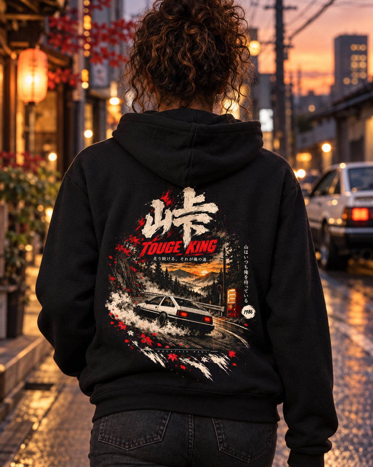 Toyota AE86 Touge King Shirt, Hoodie & More Pull Over Hoodie Black worn hero