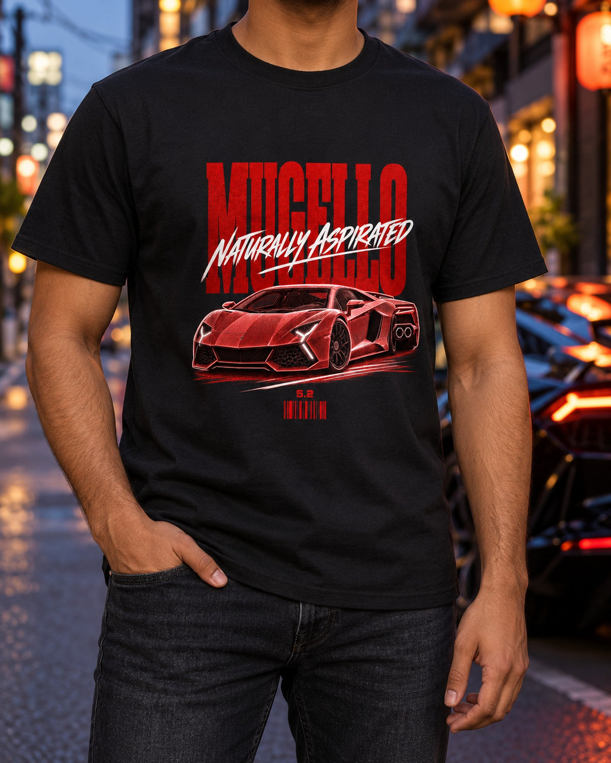 Huracan Tecnica LP640-2 Mugello Street Poster Shirt, 5.2 NA T-Shirt Black worn hero