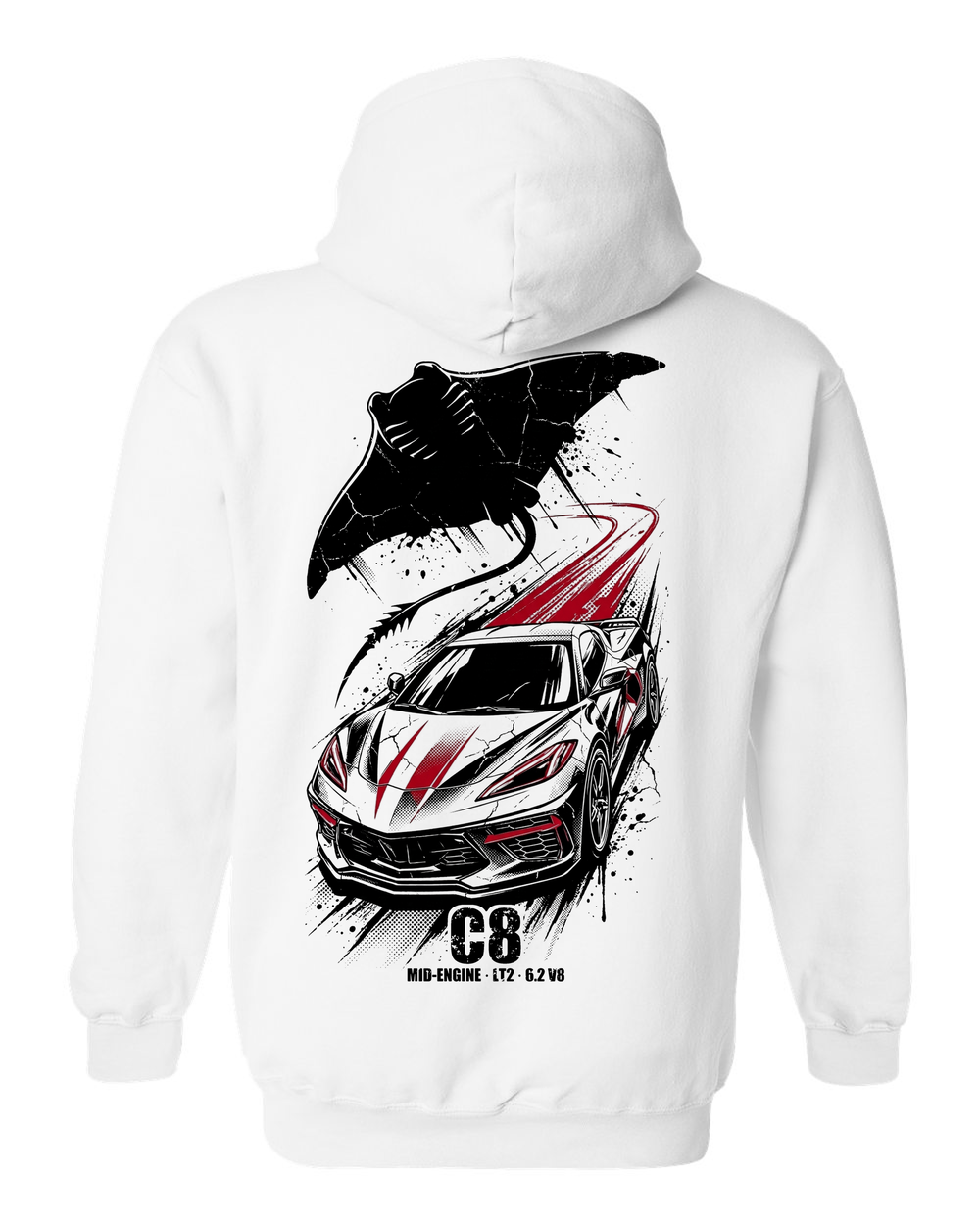 Pull Over Hoodie White back