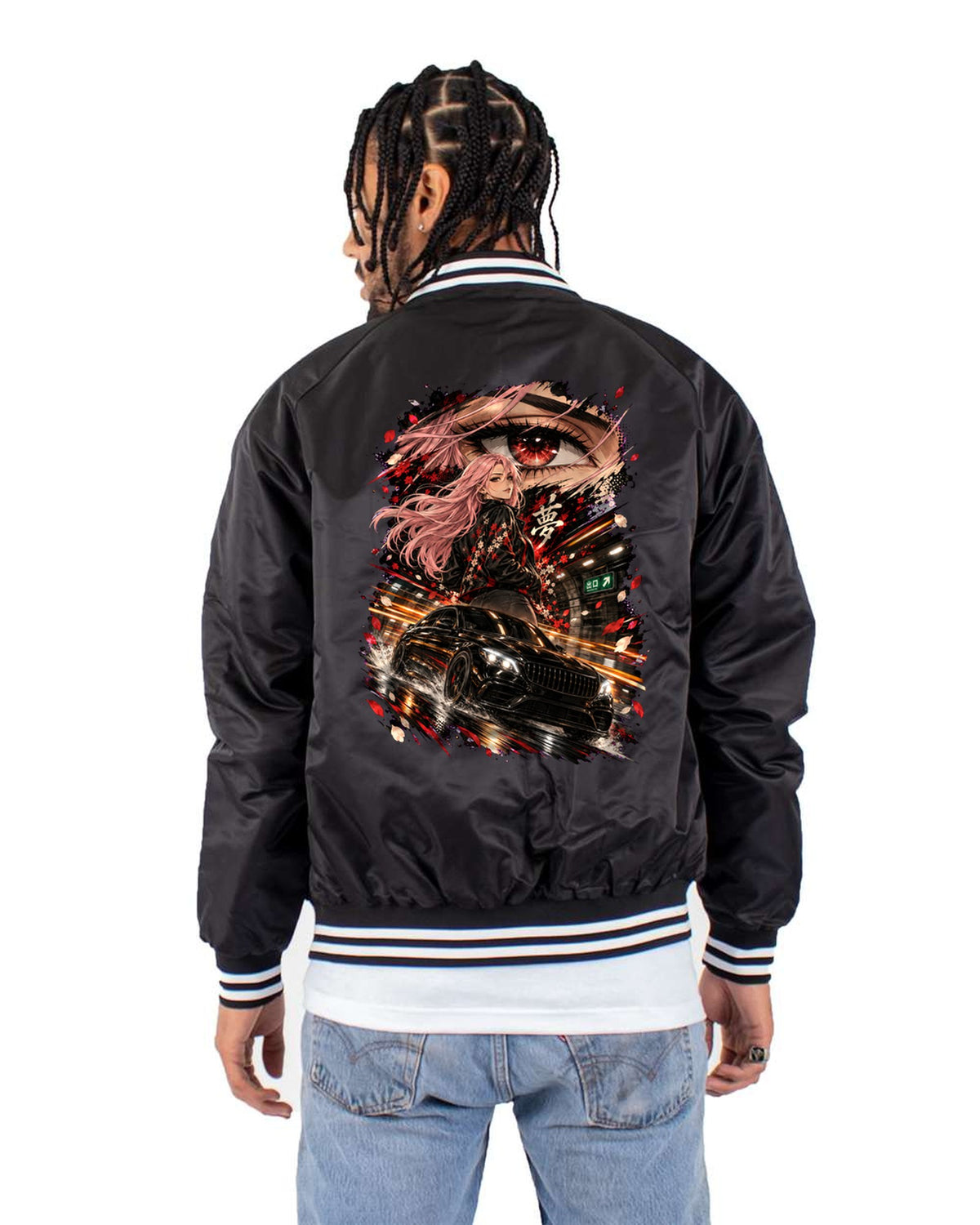 Mercedes-AMG C63 Anime Girl Shirt, Hoodie & More Bomber Jacket Black back