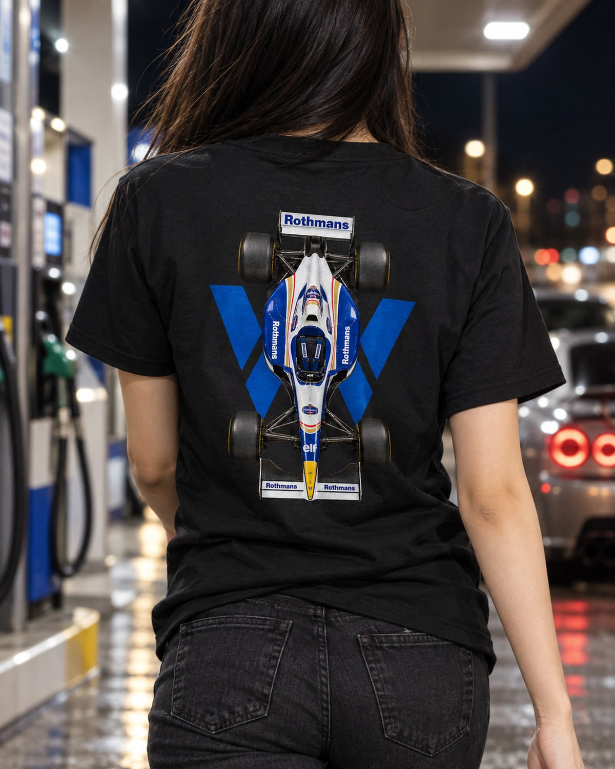 Williams FW18 1996 Classic F1 Overhead Poster Shirt, Formula 1 Tee T-Shirt Black worn hero