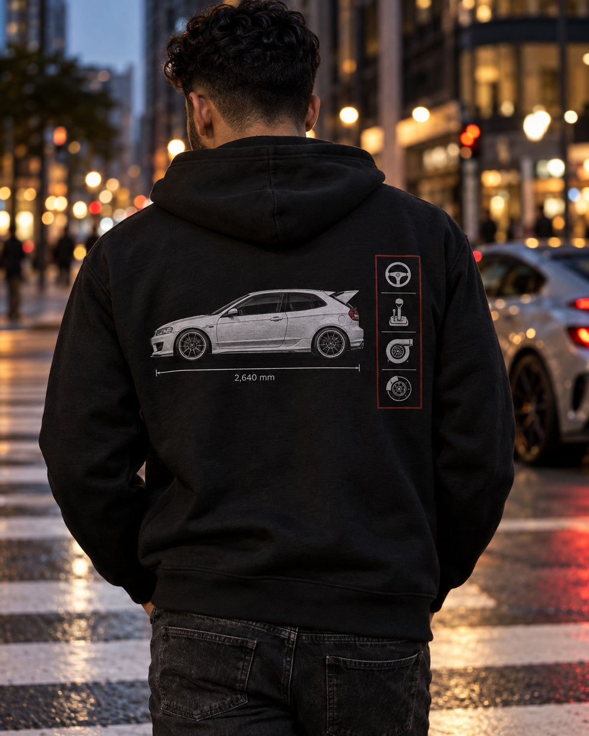 Toyota GR Yaris Circuit Package Homologation Special Poster Tee Zip Hoodie Black worn hero