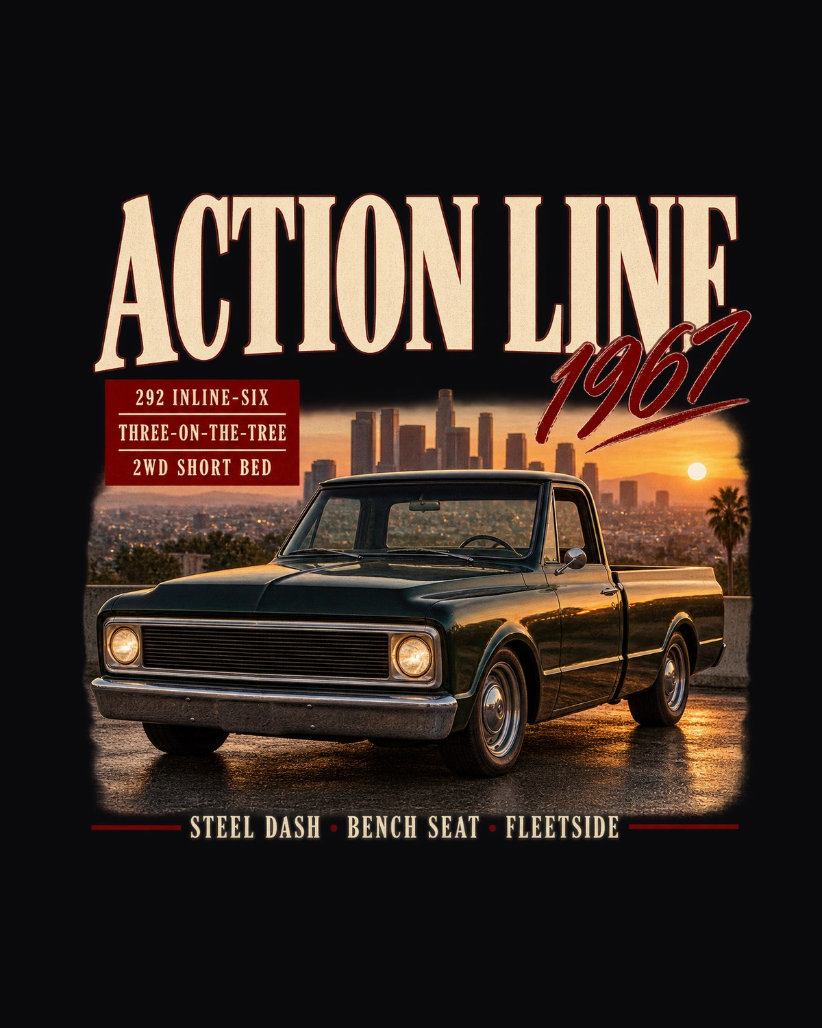 Chevrolet C10 Action Line 1967 292 Inline-Six Archive Tee design only