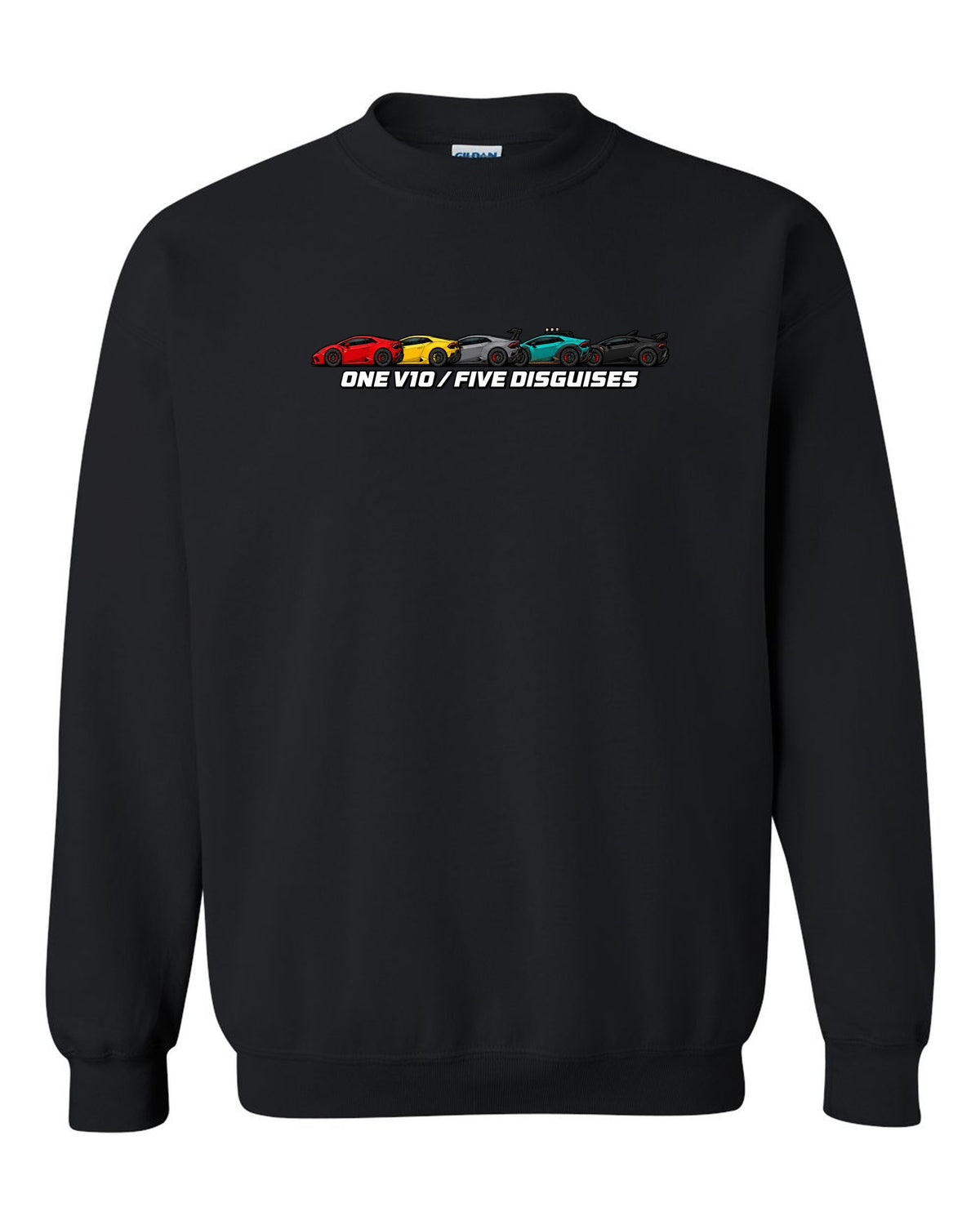 Lamborghini Huracan LP610-4 Variants Lineup black crewneck front view with the design