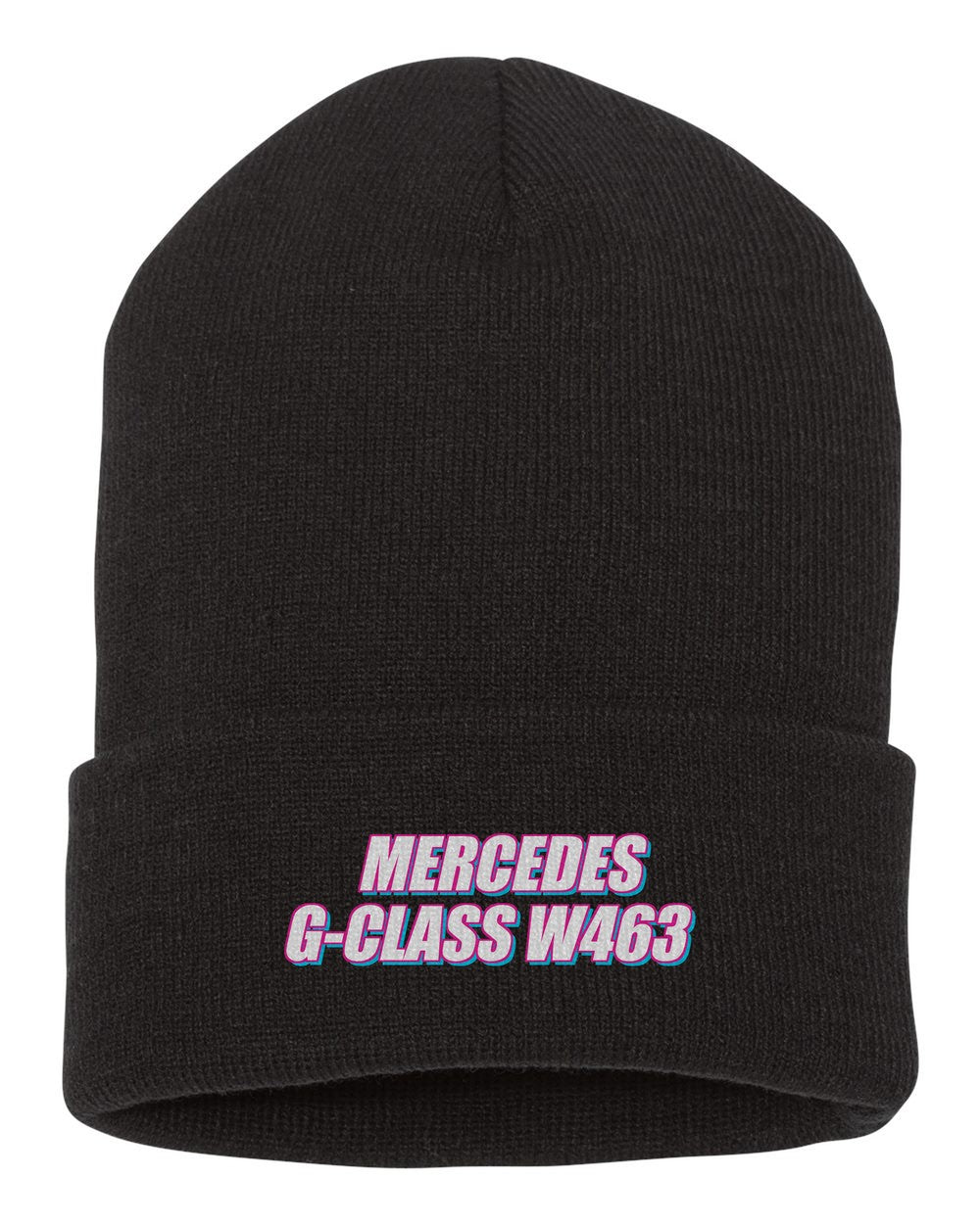 Mercedes G-Class W463 black beanie front view with car name