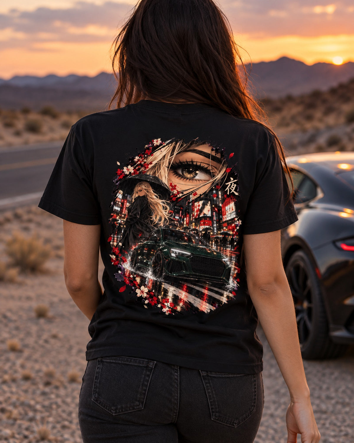 Audi RS3 Anime Girl Shirt, Hoodie & More T-Shirt Black worn hero