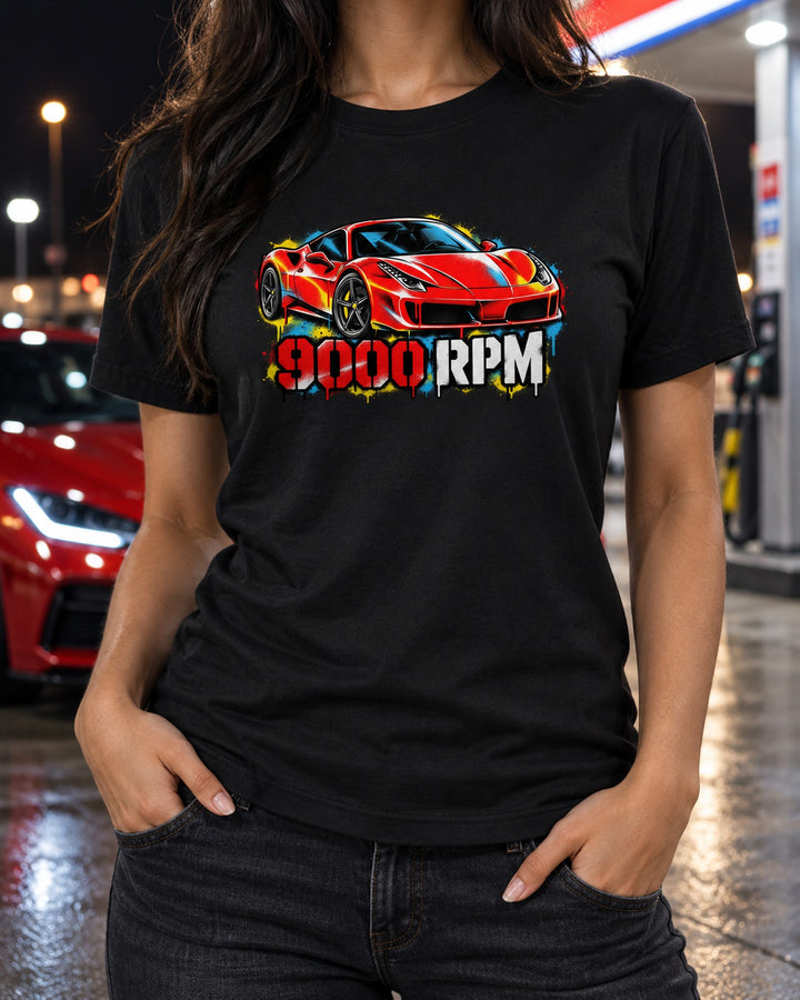 458 Spray Stencil Street Art Shirt, Ferrari 458 Italia T-Shirt Black worn hero