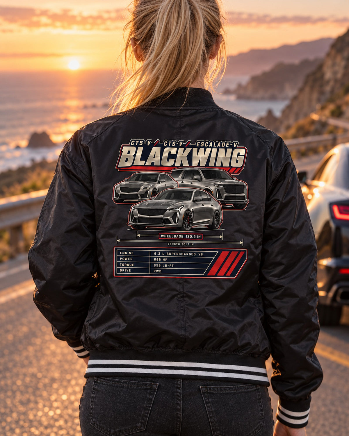 Charger SRT Hellcat Redeye Widebody Spec Poster Shirt, 2021-23 Bomber Jacket Black worn hero